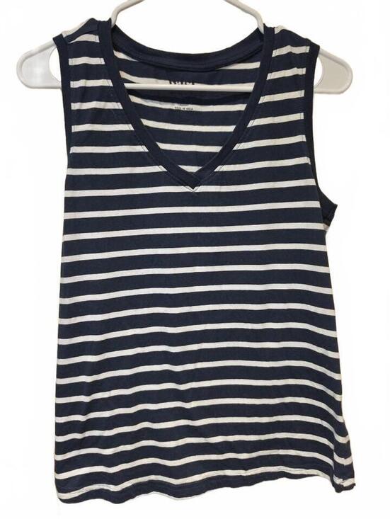 Pact Tops - PACT 100% Organic Cotton Navy & White Stripe Sleeveless Tank Top Women's Medium